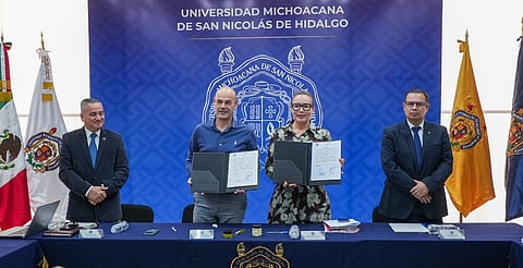 UMSNH impulsa una política de vinculación, cooperación y proyección global; Yarabí Ávila signa carta intención con AOMA