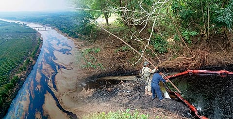 Pemex recupera más de 2.6 millones de litros de hidrocarburo en el río Pantepec