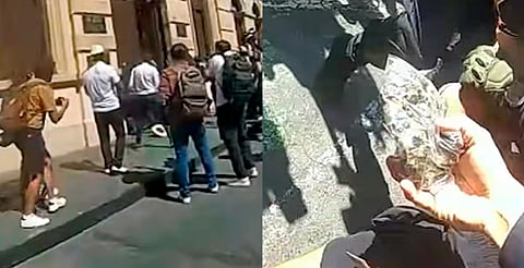 Policía Morelia difunde video de detención frente a Congreso
