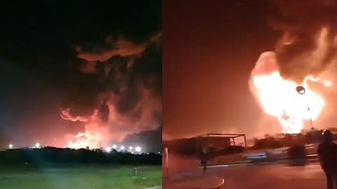 Argentina: masivo incendio en Ezeiza tras explosión en planta química