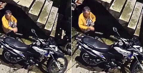 VIDEO: abuelita bendice moto de su nieto para que vuelva con bien a casa