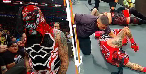 Penta no pudo continuar la lucha contra Solo Sikoa y fue descalificado