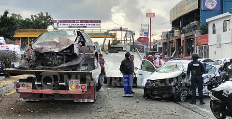 Confirman un herido en accidente de 2 autos en la Morelos Norte de Morelia