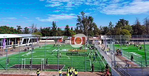 Canchas de fútbol de secundaria Hermanos Flores Magón, con medidas oficiales de la FIFA