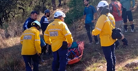 Rescatan a ciclista lesionado en La Campiña de Morelia