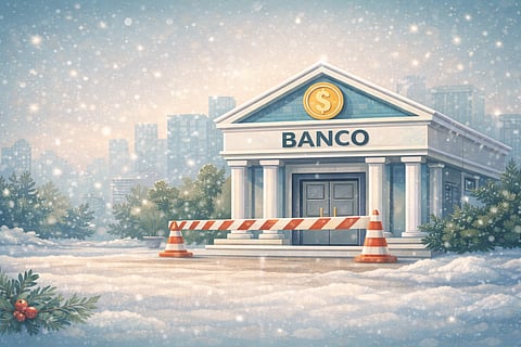 Tómalo en cuenta: bancos cierran el 25 de diciembre por día inhábil