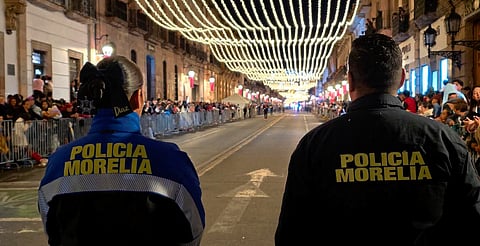 Policía Morelia refuerza presencia permanente para cuidar a las familias durante las fiestas decembrinas