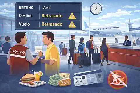 Profeco advierte: aerolíneas deben compensarte por retrasos mayores a una hora