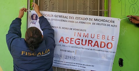 En Morelia, asegura FGE inmueble utilizado como bodega de mercancía robada y desmantelamiento de vehículos