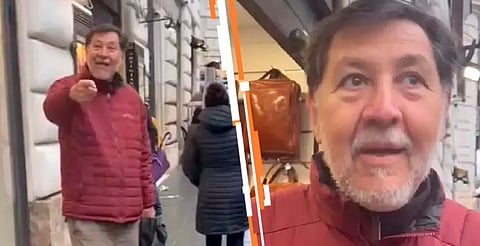 Noroña respondió a cuestionamientos durante visita a tienda en Roma