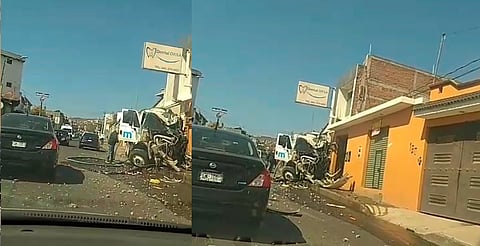 Pipa de agua se estrella contra comercio en Morelia; se habría quedado sin frenos