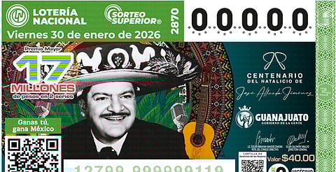 Lotería Nacional lanza billete de José Alfredo Jiménez