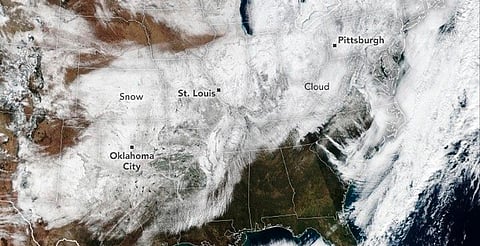 Imágenes impresionantes: así se ve la tormenta invernal desde el espacio