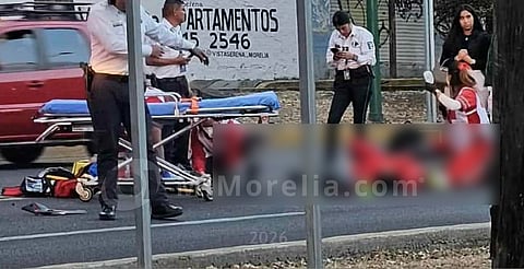 Morelia: accidente de moto deja dos heridos en avenida Camelinas