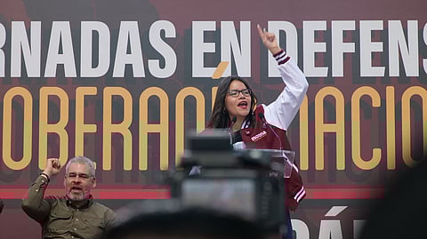 Carolina Rangel, secretaria general de Morena, presente en Jornadas en Defensa de la Soberanía Nacional en Morelia