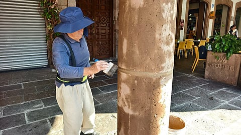 Al año limpian grafitis en aproximadamente 3 mil 500 metros cuadrados de cantería, en Morelia