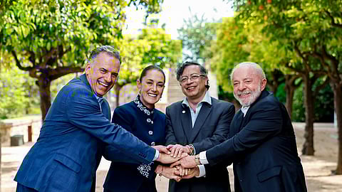 Sheinbaum, Lula y Petro se unen en España: ‘¡Viva América Latina!’