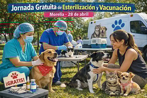 Anuncian jornada gratuita de esterilización y vacunación en Morelia este 28 de abril