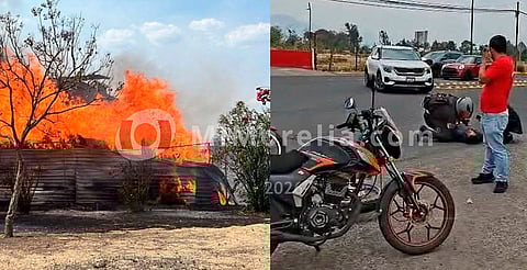Tres accidentes de moto y un incendio movilizan a cuerpos de emergencia en Morelia
