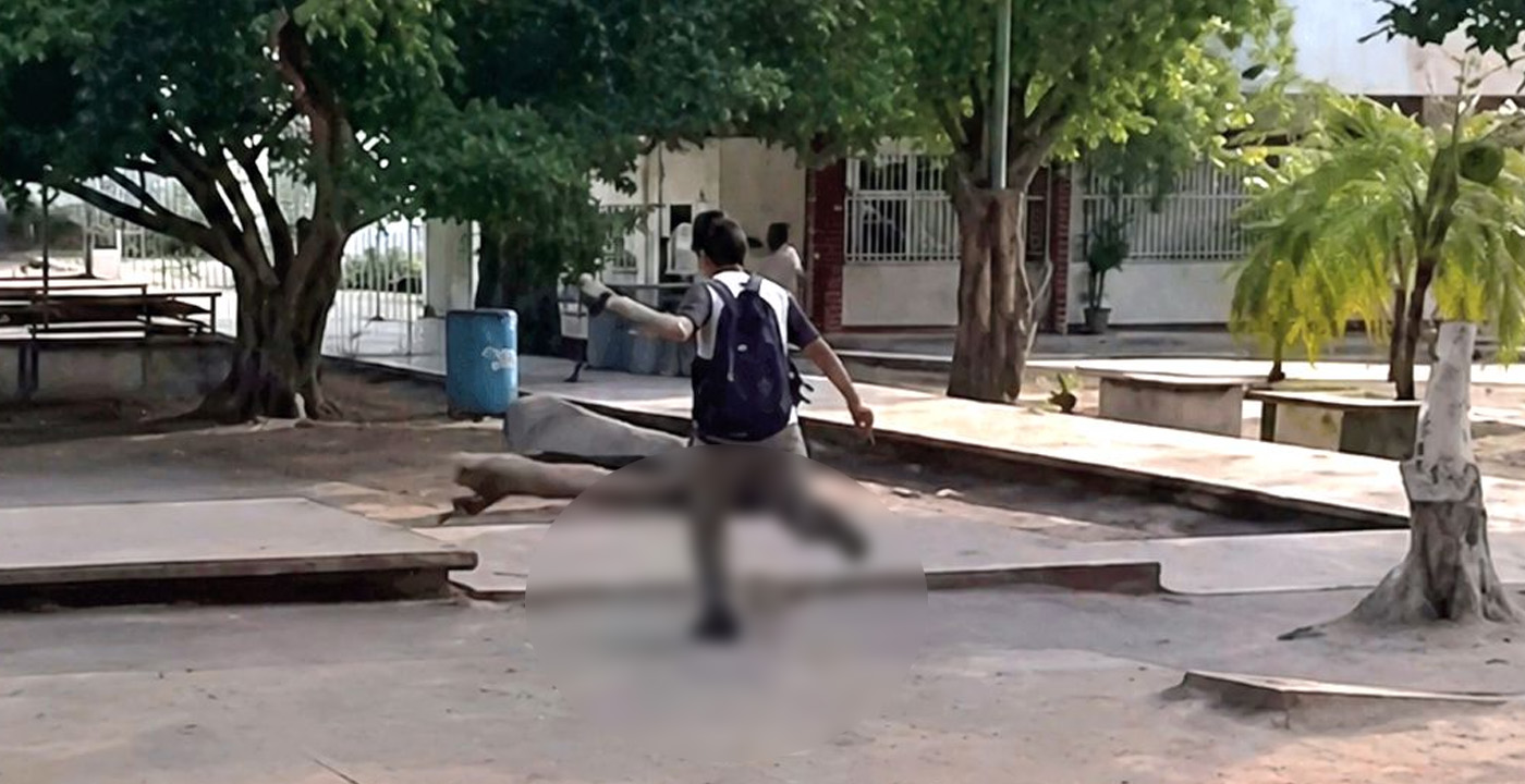 Chavos de prepa se graban mientras uno patea un gato y los demás ríen