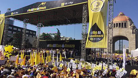 Más de 6 mil personas se dieron cita para protestar contra el gasolinazo (Foto: @Luischazaro11)