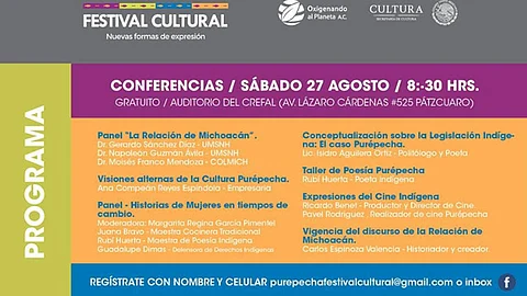 El festival dará inicio el viernes 26 de agosto en la Plaza Vasco de Quiroga a las 16:00 horas con un recorrido turístico a cargo de Deborah López