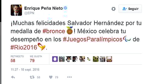 La felicitación del presidente mexicano