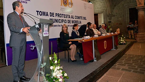 Medardo Serna anunció que habrá comités municipales en casi todos los ayuntamientos michoacanos (Foto ACG)