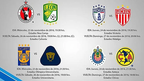 Fechas y horarios de la liguilla