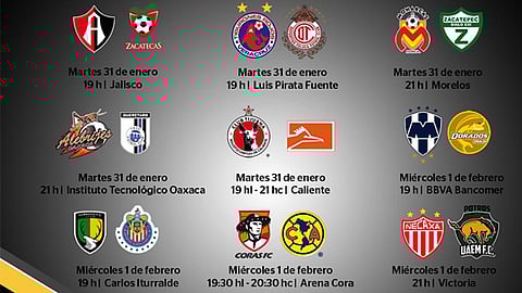 Los encuentros de la Jornada 3 de la Copa Mx, con (Foto: fmf.com)