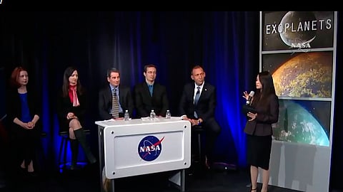 Imagen de la transmisión del anuncio emitido por la NASA