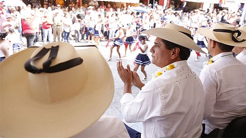El mandatario encabezó el desfile por esta festividad (Foto: Cortesía)