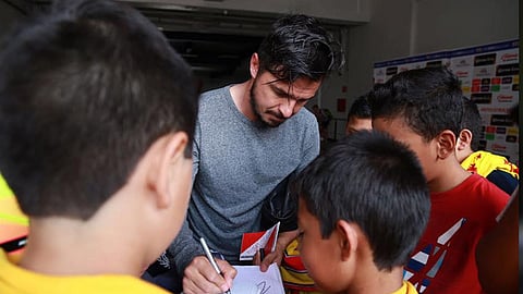 Las víctimas se mostraron felices de conocer a los jugadores (Foto: Cortesía)