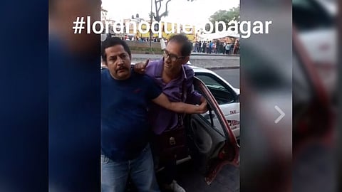 El tipo todavía quería que le dejaran para la charanda y que lo llevaran a su casa (Fotograma: Facebook)