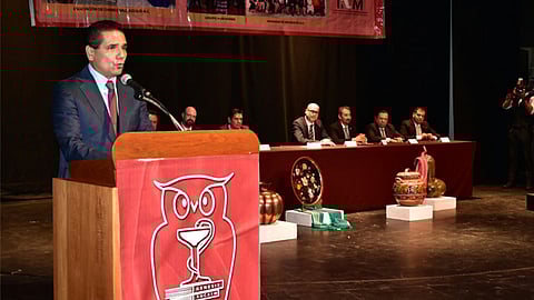 El mandatario michoacano asistió a la entrega de reconocimientos de la Fundación Génesis (Foto: ACG)