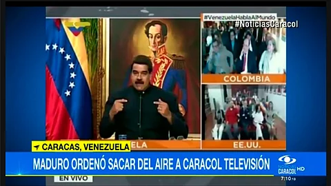 Caracol se une a los cierres arbitrarios de las administraciones recientes en Venezuela (Foto Twitter: Noticias Caracol)