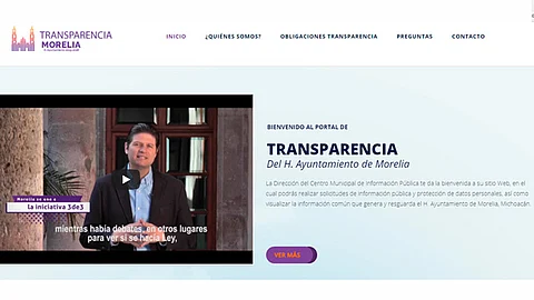 En el portal transparencia.morelia.gob.mx la ciudadanía podrá tener acceso a datos como la empresa a cargo de la obra, el costo y el impacto social (Foto: Captura de pantalla)