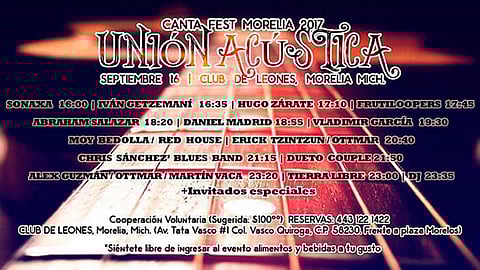 El concierto benéfico denominado Canta Fest Morelia 2017, será este sábado a partir de las 16:00 horas en el salón del Club de Leones (Imagen: Cortesía)