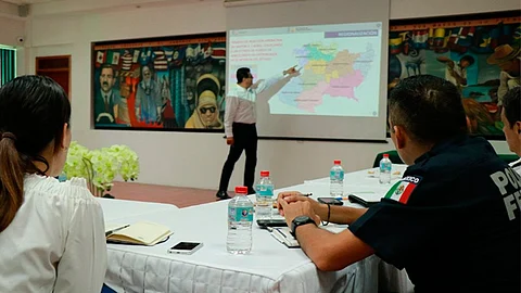 Se presentaron los esquemas operativos de la Policía Michoacán para esa región (Foto: Cortesía)