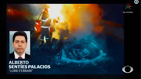 Se desconoce la identidad del conductor del Ferrari (Fotograma Twitter: Noticieros Televisa)
