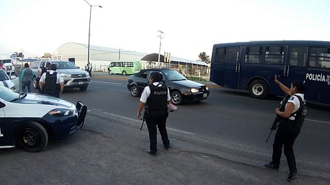 Tras la quema de vehículos de este día, se realizó un fuerte despliegue de efectivos tanto en las salidas como en el interior del municipio (Foto: Cortesía)