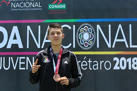 El moreliano logró parar el reloj en 11.58 segundos, sólo por detrás de Daniel Gutiérrez, de Baja California, que registró 11.27 segundos, y de Diego Aguilar, de Nuevo León, con 11.35 segundos (Foto: Cortesía)