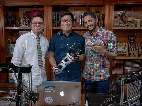Chuy, Julio y Francisco, los socios de Prothesia que buscan ayudar con el uso de la tecnología (Foto: MiMorelia.com)