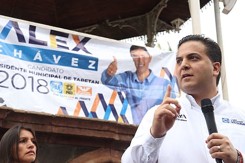 Damián Zepeda reiteró la exigencia a las autoridades del gobierno del estado para que esclarezcan de inmediato el "cobarde" asesinato de Alejandro Chávez Zavala (Foto: Cortesía)