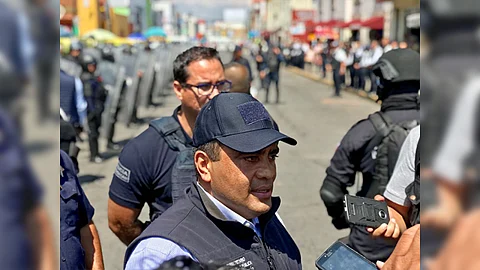 Son 200 elementos de la Policía Michoacán los que participan en el operativo, y van a permanecer todo este viernes (Foto: Cristian Ruiz)