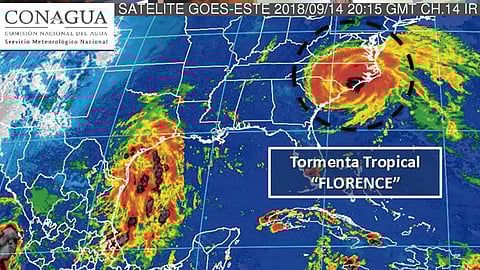 Florence continúa siendo una amenaza para Carolina del Norte y Carolina del Sur (Foto: @conagua_clima)