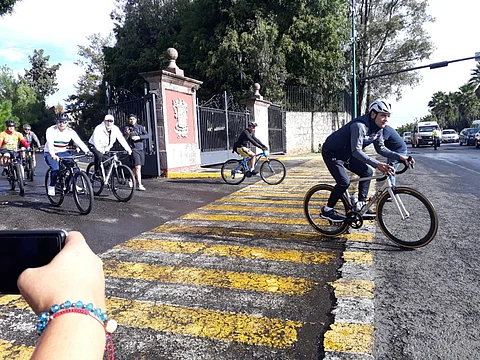 Realiza gobernador rodada ciclista hacia el Ramal Camelinas