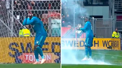 El partido fue suspendido unos minutos (Foto: captura de video)