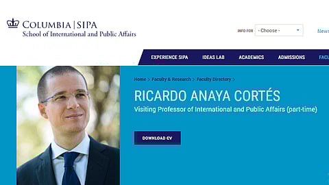 Anaya Cortés será profesor en la Universidad de Columbia (Foto: captura de pantalla)