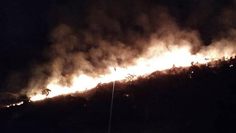 Van alrededor de seis incendios forestales de mediana y gran magnitud en Morelia (Foto: Facebook/Proteccion Civil y Bomberos Morelia)